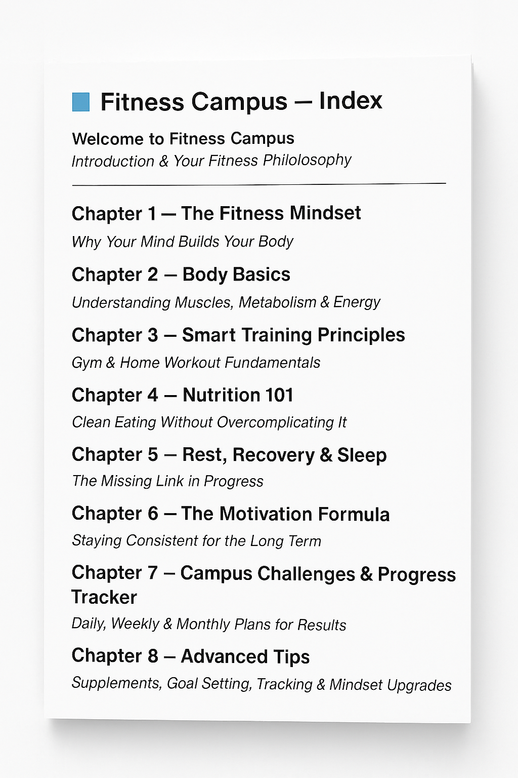 Fitness Campus (2026 Edition): The Ultimate Guide to Training Smart, Eating Right & Living Strong — by TheDigitalBlueprints
