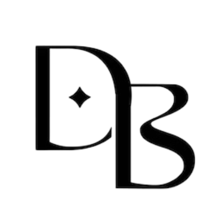 Black and white logo with 'DB' initials on a white background
